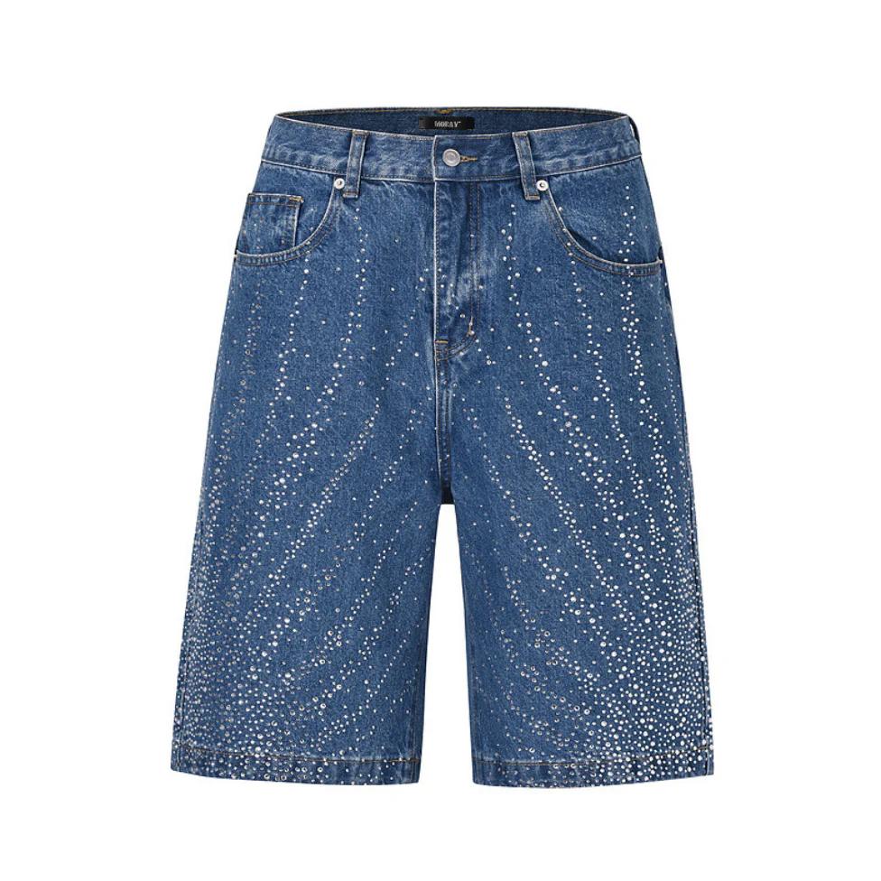 Rhinestone Denim Shorts - Image 3