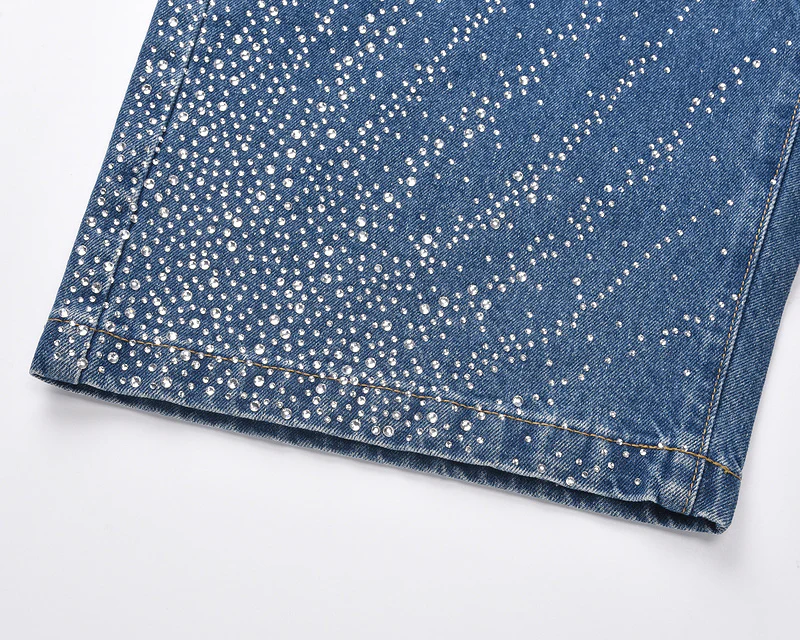 Rhinestone Denim Shorts - Image 5